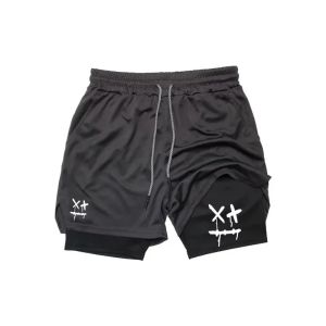 Gym 2in1 Summer Quick-Drying Men Workout Shorts comfortable Phone Pocket Towel Loop Fashion Running Fitness Compression Clothing