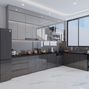 Tủ bếp cánh acrylic là giải pháp phù hợp cho gia đình cần không gian bếp gọn gàng dễ sử dụng và thuận tiện