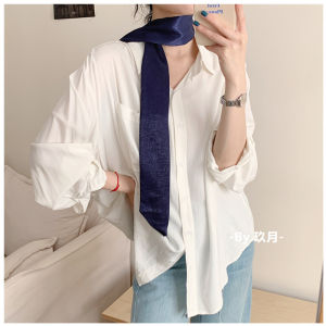 Thắt Lưng Lụa Dài Màu Trơn Phong Cách Hàn Quốc Mùa Xuân Hè Thắt Lưng Buộc Tóc Đa Năng Cao Cấp Thắt Lưng Lụa Lụa Lụa