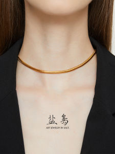 YANDAO | Minimalist Snake Chain Gold Necklace Choker