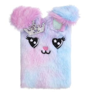 Cute Cartoon Rabbit Plush Mini Portable Pocket Diary Notebook Student Travel Journal Book Soft Cover A6 Size for Girls