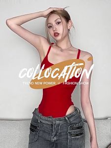 🌏SY คอวี แขนกุด ชุดเพลย์สูท ลายดอกไม้ เซ็กซี่ แฟชั่นใหม่ สําหรับผู้หญิง 2024