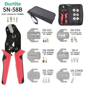 Durtite Uốn Bộ Dụng Cụ Điện Ép Kìm Thép Carbon Tay Hàm Cho Thiết Bị Đầu Cuối Điện Kết Nối SN-58B 2549