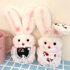 1/2 Pcs Cute Plush Rabbit Pendant Apron Squeezing Rabbit Doll Pendant Girl Keychain Backpack Pendant