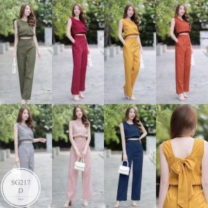 SG217 Set 2 ชิ้น เสื้อทรงครอปแขนกุด ชายเสื้อสม็อค ดีเทล พร้อมส่ง