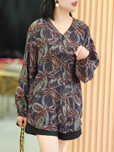 UYFY | Slimming Retro Fashion V-Neck Print Shirt