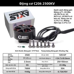MĐộng cơ không chổi than C206 3.5 inch dùng cho drone FPV đua và mô hình bay