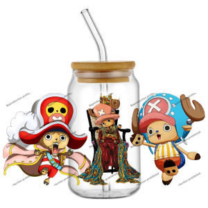 Bandai | Hotsale One Piece Poster Style Anime 16oz UV DTF 3D Transfer Cartoon Sticker Wrap Decals For Glass Can Cup Craft DIY Creative