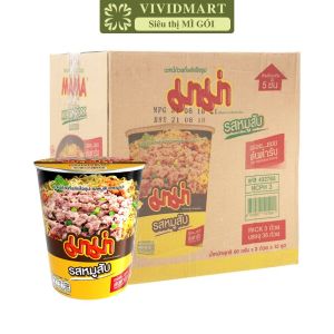 [THÙNG 36 LY] - MAMA - Mì Mama ly 4 vị: Tôm Tomyum Thịt Heo Bằm Vịt Tiềm Chay Rau Củ Mì ly Thái Lan ăn liền Mì ly Mama (60g/ly)