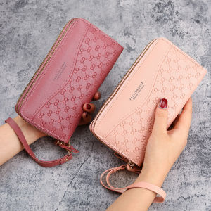 Women Long Wallets with Zipper Luxury Brand Designer Black Pink Womens Money Coin Card Holder Female Purses for Women