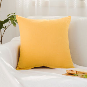 GUANGMANZHI | Candy Colored Linen Cushion Cover With Filling Sofa Backrest