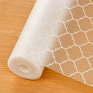 1 Roll of Transparent Clover Kitchen Cabinet Drawer Lining Suitable for Refrigerators Cabinets and Kitchen Storage Shelves