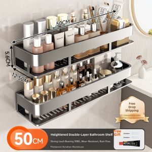 Non-Drilling Bathroom Storage Shelf