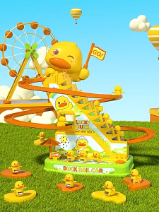 【Zdandan】 เป็ดไต่บันได สไตล์ใหม่ ดปีนเขาบันไดติดตามของเล ของเล่นไฟฟ้า ของเล่นเด็ก สไลด์เป็ดน้อยสีเหลือง