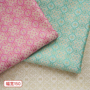 Gold Thread Victory Pattern Tang Suit Fabric Crisp Embroidered Material for Cheongsam Vest Handmade Packaging Silk Box Colored Woven Cloth