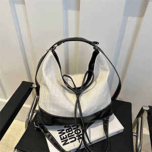 Large Capacity Canvas Tote Bag Womens 2024 New Early Autumn Single Shoulder Crossbody Bag High-End Casual Commuting Tote Bag