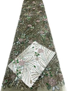 AT2999 Luxury French Tulle Net Lace With Sequins And Beads African Nigerian Embroidered Lace Fabric Lace Fabric For Dress Sewing