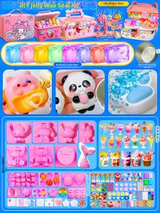 DIY Gel Wax Making Mold Kit Cat Paw Shaped Stress Relief For Children
