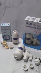 (COD) SWS Water Purifier Single / Double Saringan Air Penyaringan Air Kran Sws Hi Tech Cartridge Keramik Penyaring Air Murah Pemurni Air Kran Filter Air Kran Kamar Mandi Filter Air Kran Dapur Penyaring Air Kran Penjernih Air Filter Saringan Air Keran