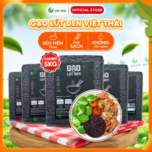 [Combo 5Kg Siêu Hời] Gạo Lứt Đen Việt Thái Organic Dẻo Mềm Không Cần Ngâm Gạo Sạch Ăn Eat Clean Ngon