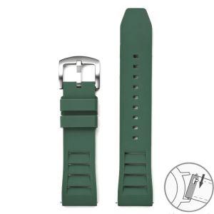 Thoáng Khí 20mm/22mm Cao Su Silicon Dây Đồng Hồ Phát Hành Nhanh Chống Nước Lặn Thể Thao Nam Nữ Dây Đồng Hồ Với Khóa Bằng Thép Không Gỉ