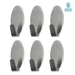 dailySelf-adhesive Hook Stainless Steel Heavy-duty Wall Hook Bathroom Storage Towel Rack Multifunctional Kitchen Rack