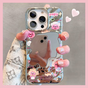 Cute Cartoon Beaver Ruby iPhone 16 pro Max 15 Apple 17 Soft Silicone Case Mirror Surface Protection Cover for Women