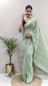 [Pre Order] 2023 Trending 1 Minute Ready To Wear Pure Soft Georgette Saree ~ Delivery Lead Time : 10 days