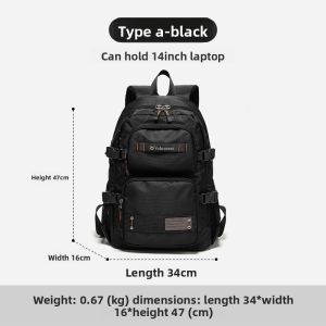 spaceman | Spaman 2025 New Mens Outdoor Leisure Computer Backpack Double Shoulder Bag High School Junior High School Elementary Student Bag