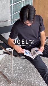 Joel Polo เสื้อโปโลแขนสั้น ผ้ายืด น้ำตาล / Brown