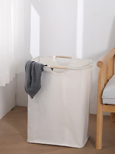 ตะกร้าผ้าพับได้ ทรงสี่เหลี่ยม ชุด 2 ชิ้น สไตล์ญี่ปุ่น ความจุขนาดใหญ่ ทำความสะอาดได้ ล้างทำความสะอาดได้ มีหูจับ ขนาด 56*40*27cm วัสดุ PVC แข็งแรง คงทน สำหรับบ้านมินิมอล