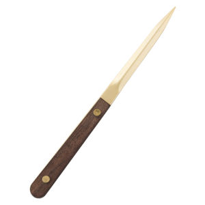 Handmade Pure Copper Puer Tea Knife Walnut Wood Tea Needle Large Damascus Tea Cake Tool Tea Cone Tea Set Accessories