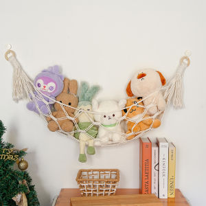 กระเป๋าใส่ของผ้าตาข่ายผ้าฝ้ายถักติดผนังสำหรับเก็บของเล่นเด็ก กระเป๋าติดผนัง ตกแต่งผนัง กระเป๋าใส่ของเล่น กระเป๋าใส่ของเล่นผ้าฝ้าย