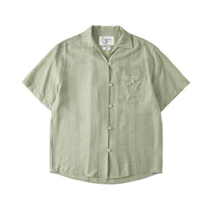 Vertical Texture Light and Wrinkle-Resistant Button Placket Shirt