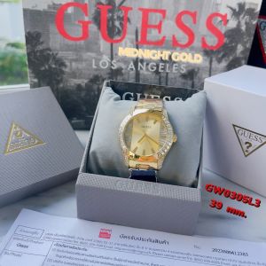 นาฬิกาผู้หญิงMIDNIGHT GOLD ตัวเรือนสเตนเลสสีทอง ประดับคริสตัลหน้าปัด 39 มิล