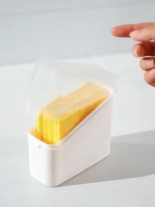 Refrigerator Side Door Fresh-keeping Box Small Food Storage Container Fresh-Keeping Case with Lid for Cheese Coffee Spice Tea Bag Cheese Slice Sorting Case Multipurpose Kitchen Small Items Organizer