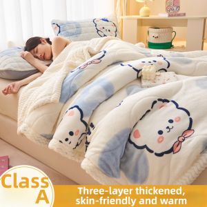 NAIYOUCHENG | Thick Plush Cartoon Coral Velvet Shawl Blanket