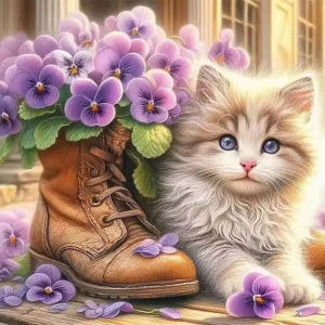 KAYOU | Cartoon Animal Digital Oil Painting Paint By Numbers Kit Canvas Hand Drawing Picture Home Wall Decor Art Gift for Friend Family
