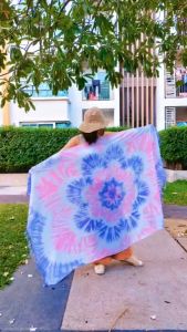 ผ้าปูชายหาด ผ้าชายหาดมัดย้อม ผ้าคลุมชู้ว่ายน้ำ ผ้าคลุมเดินชายหาด ผ้าชายหาด ผ้ามัดย้อม