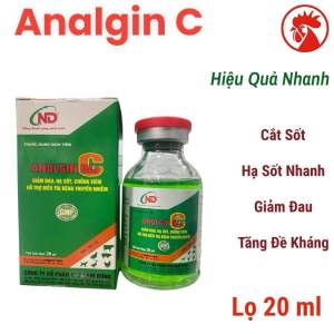 Analgin C 25% (100ml20ml) hạ sốt nhanh giảm đau chống viêm trên gà đá gà chọi heo trâu bò