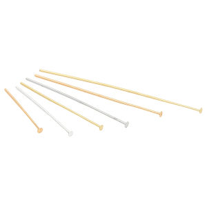 10Pcs 20-50mm High Quality 14K Gold/Silver/Rhodium Plated  Head Pins for DIY Making Jewelry