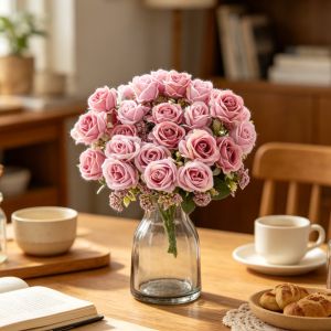 Artificial Flower Silk Rose Bouquet Garden Home Room Vase Table Wedding Bridal Bouquet Arch Decor Mothers Day Diy Gift Hot Sale