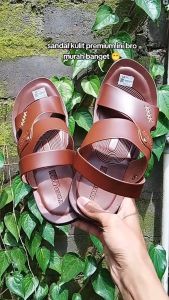 Sandal Kulit Pria Type Selop Sulam Sendal Cowok Murah dan Berkualitas