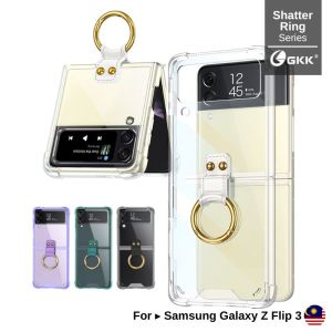 GKK SHATTER RESISTANT Ring Stand Phone Case for Samsung Galaxy Z Flip 3 4 5 6 Clear Magnetic Safe Cover Casing