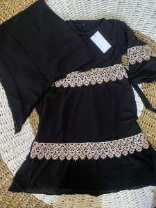 Gamis Ceruty Renda Anak Set Hijab || Gamis Anak Syari Ceruty Babydol