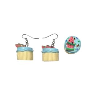 Cuprella Cupcake Hook Earrings Anting Resin 3D Cake Lucu Hooks