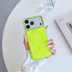 Luxury Transparent Rippling Waves IMD Magnetic For Magsafe Phone Case For iPhone 17 16 15 14 Pro Max 13 Shockproof Clear Cover