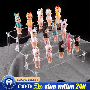 【Local delivery】 Action Figure Acrylic Display Stand Cupcake Stand Display Riser For Toy Model Doll Cosmetic Nail Polish Figurine Acrylic Toy Storage Figure Display Rack Jewelry Stair 3-Tiers-Acrylic-Rack