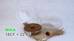 Mika Bulat Plastik 18CF 22CF Mika Kemasan Kue Sifon Kue Bolu Besar Pisang Bolu Ketan Puding Hitam Sekali Pakai isi 50 pcs
