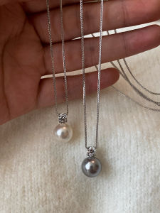 CAFFTI | Elegant Minimal Luxury Long Pearl Pendant Necklace